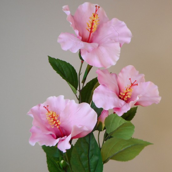 Artificial Hibiscus Spray Pink 81cm Artificial Flowers